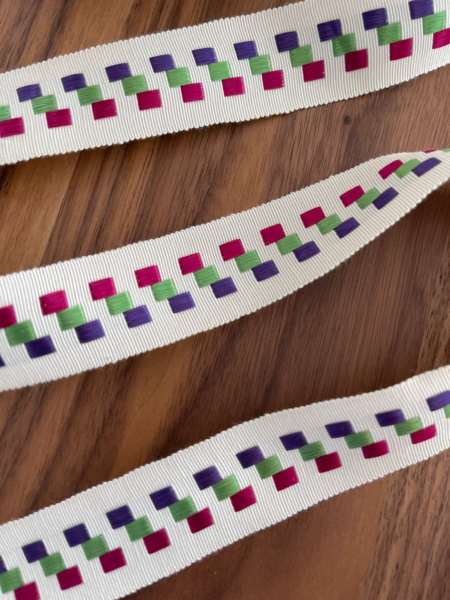 Vintage Embroidered Grosgrain Ribbon