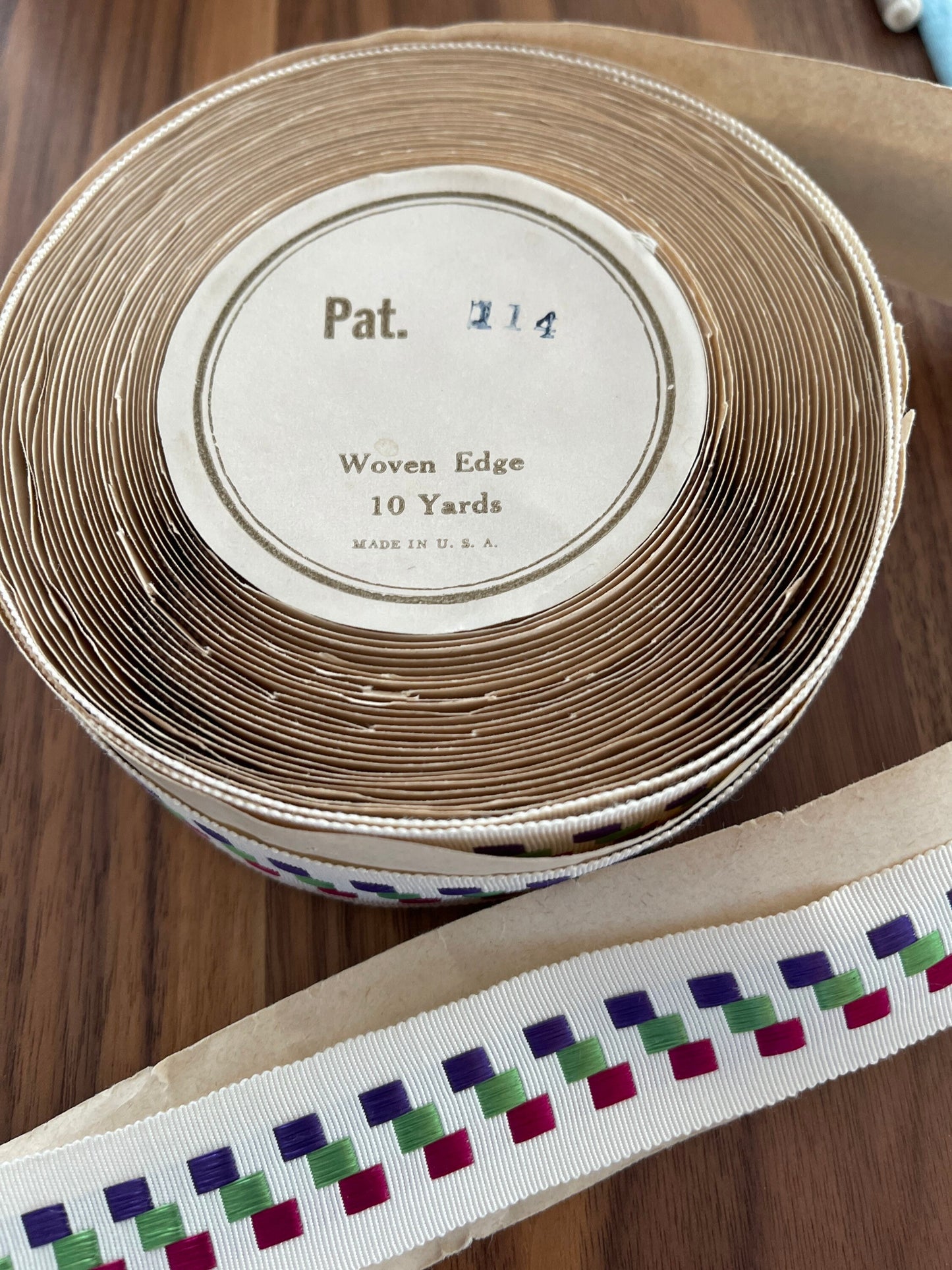 Vintage Embroidered Grosgrain Ribbon