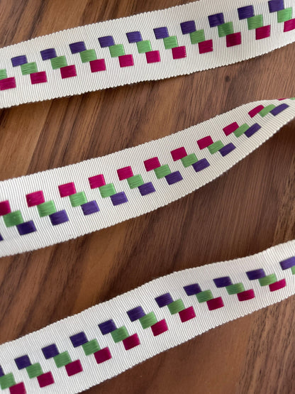 Vintage Embroidered Grosgrain Ribbon